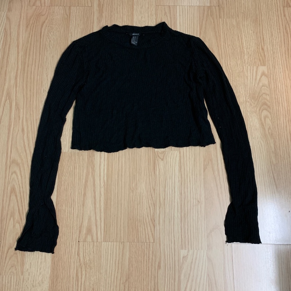 Forever 21 black thin crop top